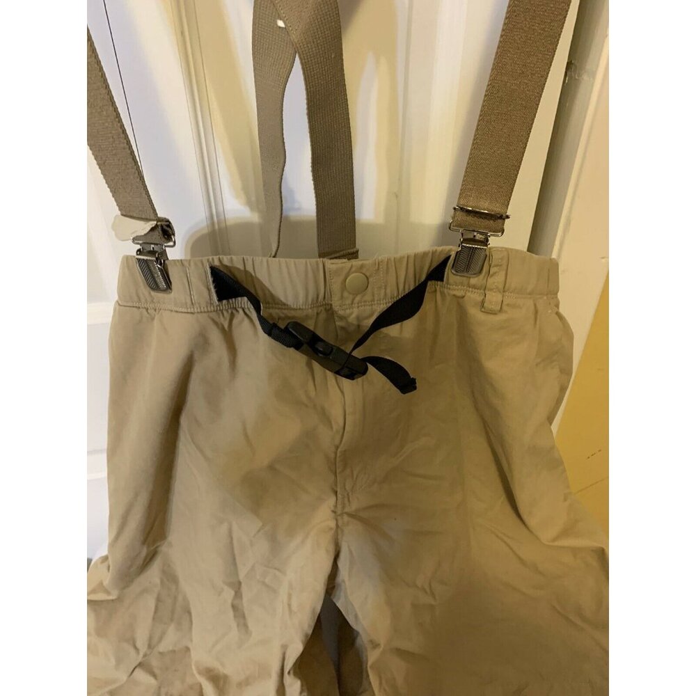Free Assembly Men’s‎ Sz XXL Shorts Utility Suspenders Flat Front Khaki - Picture 3 of 7